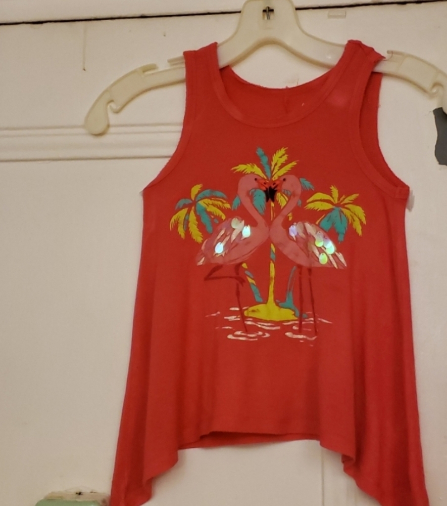 Ruum Flamingo Tank Top with Palm Tree Design Size XS (5/6)